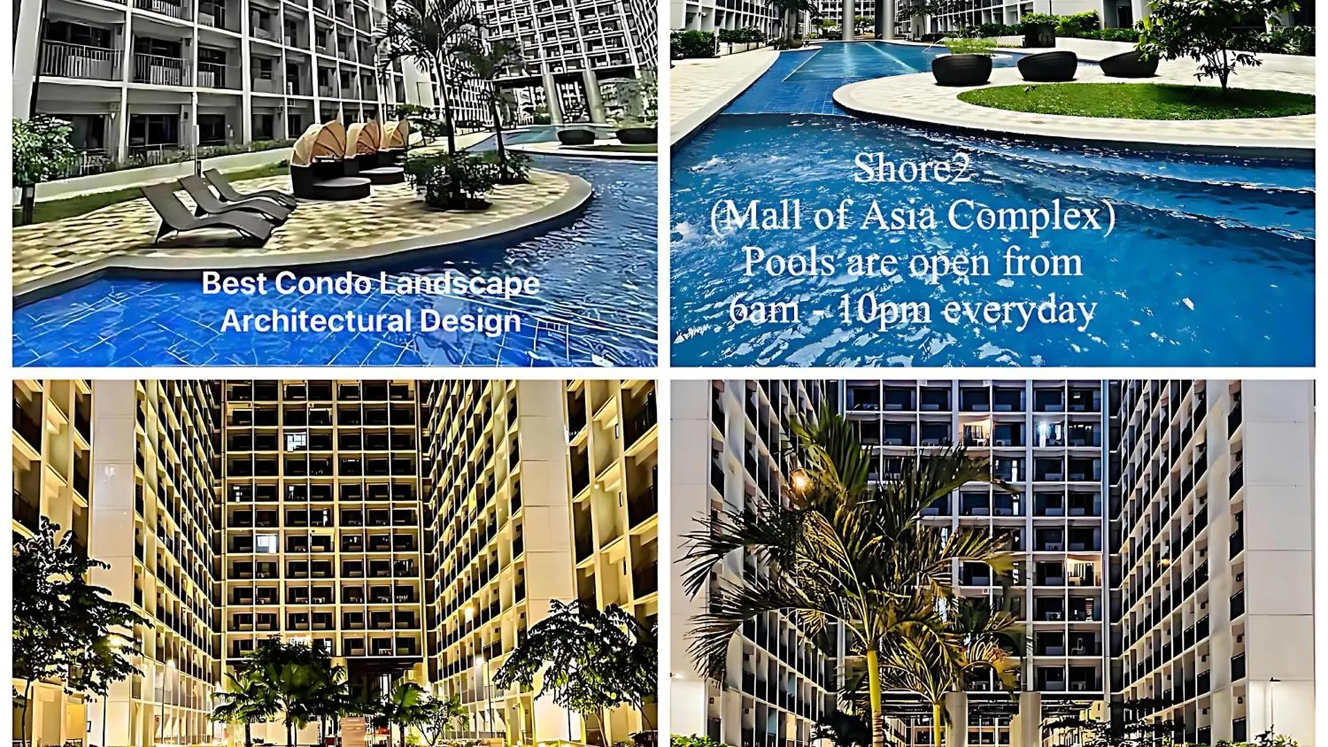 2 Side-By-Side P00L Front Condos, 6 Beds, 2 Cr, 2 Kitchen For 10 Guests At Moa Manila